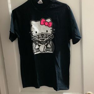 Black Hello Kitty Printed Shirt